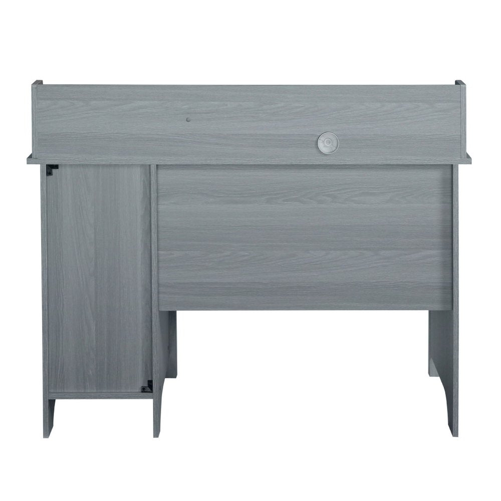 47" Gray Wood Pedestal Writing Desk — view 3