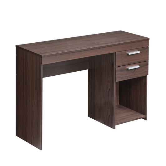 48" Espresso Wood Pedestal Computer Desk With Two Drawers HomeRoots
