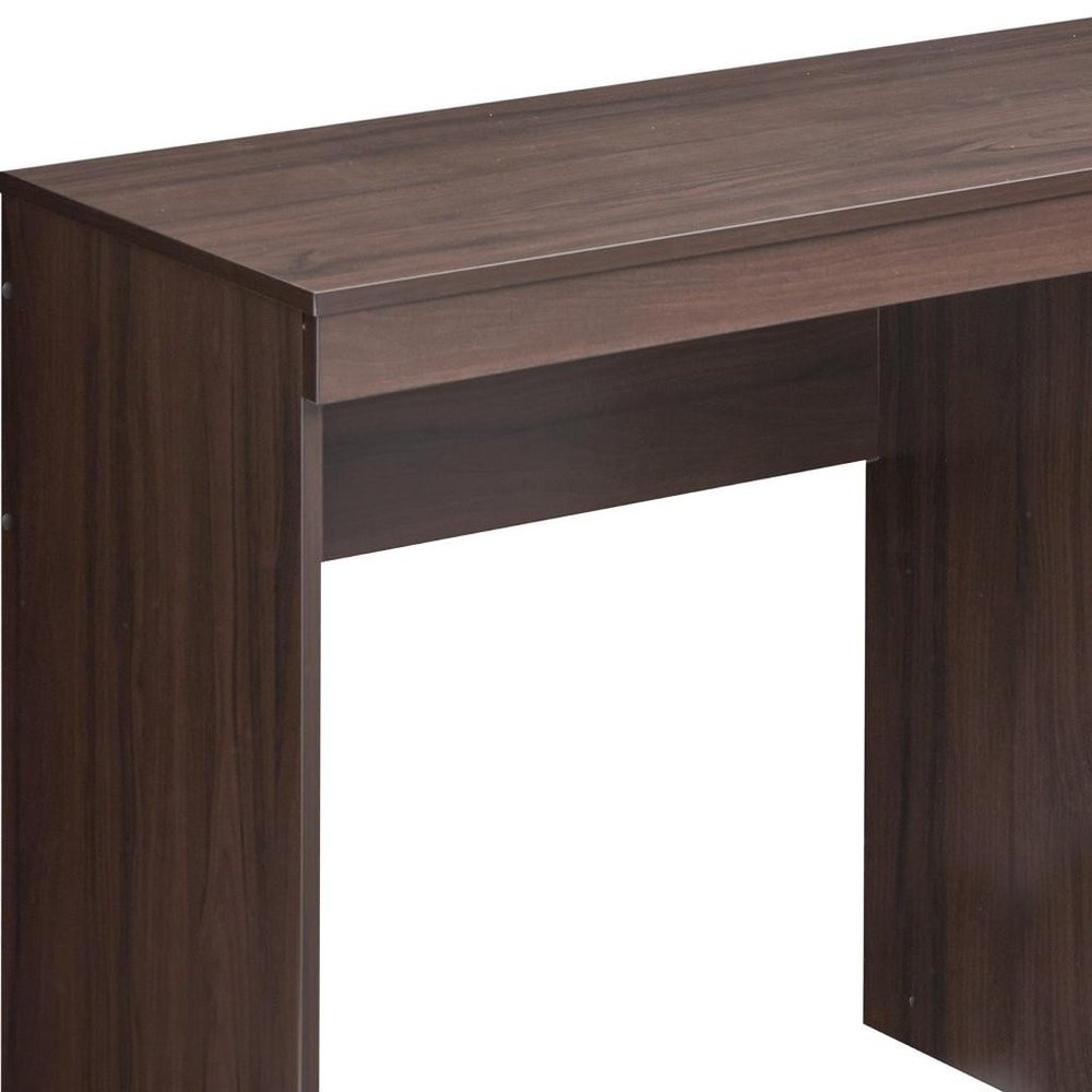 48" Espresso Wood Pedestal Computer Desk With Two Drawers HomeRoots