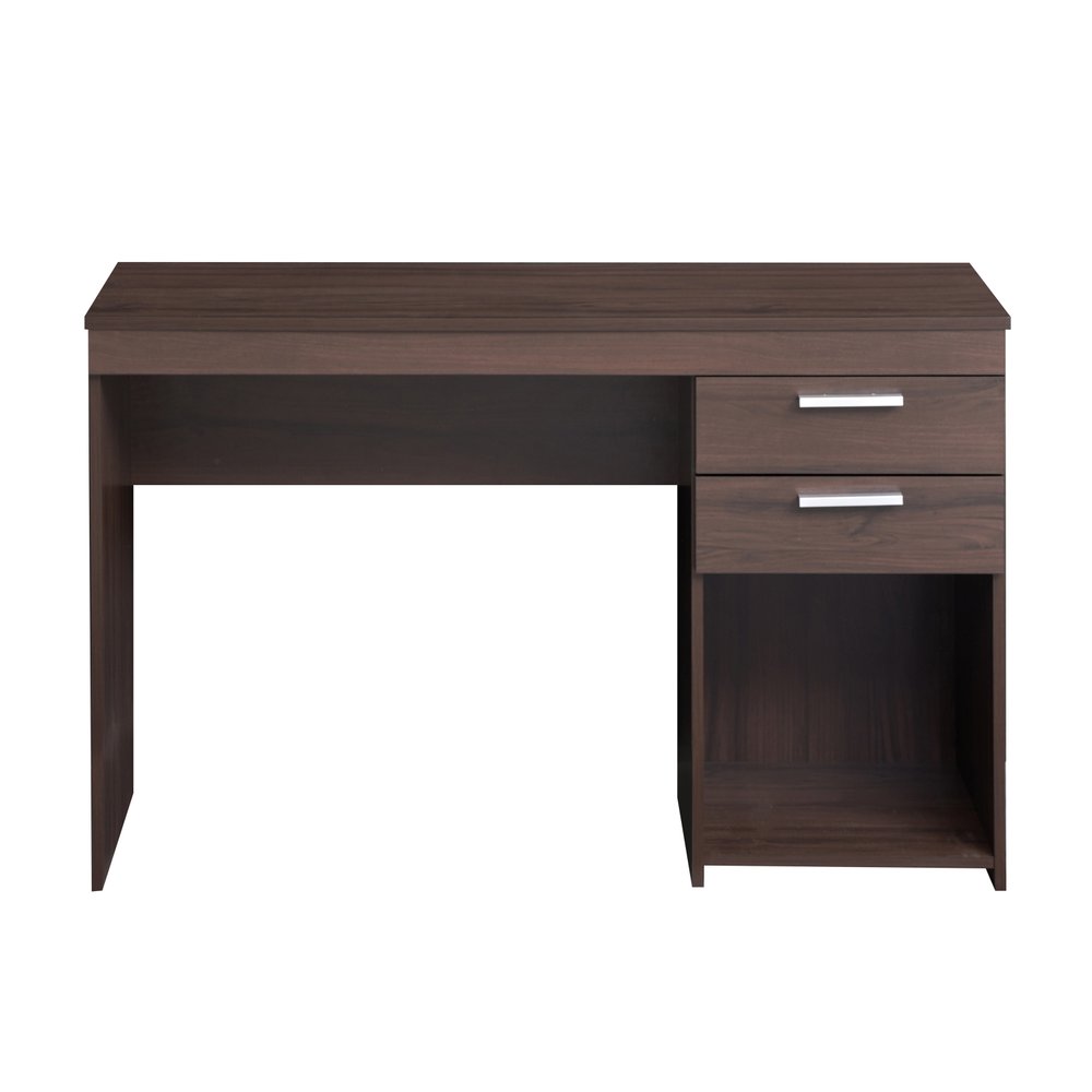 48" Espresso Wood Pedestal Computer Desk With Two Drawers — view 2