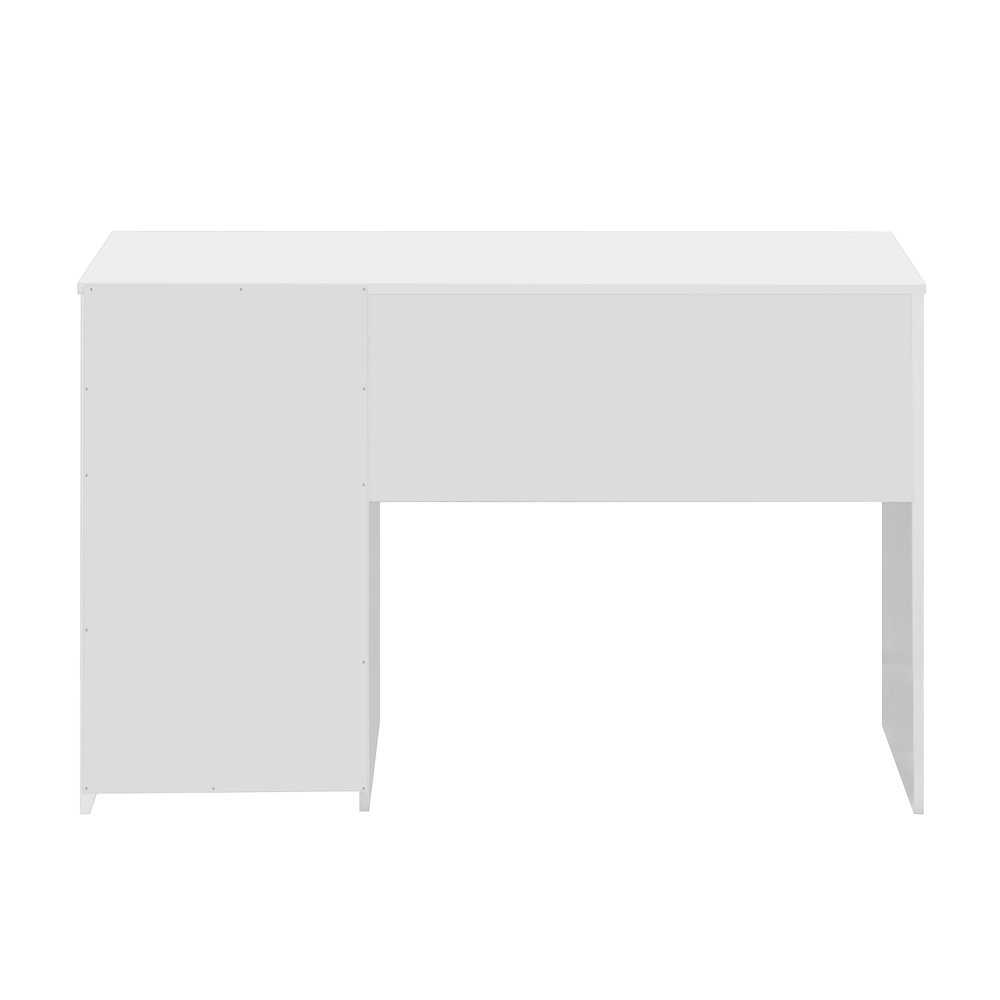 48" White Wood Pedestal Computer Desk With Two Drawers HomeRoots