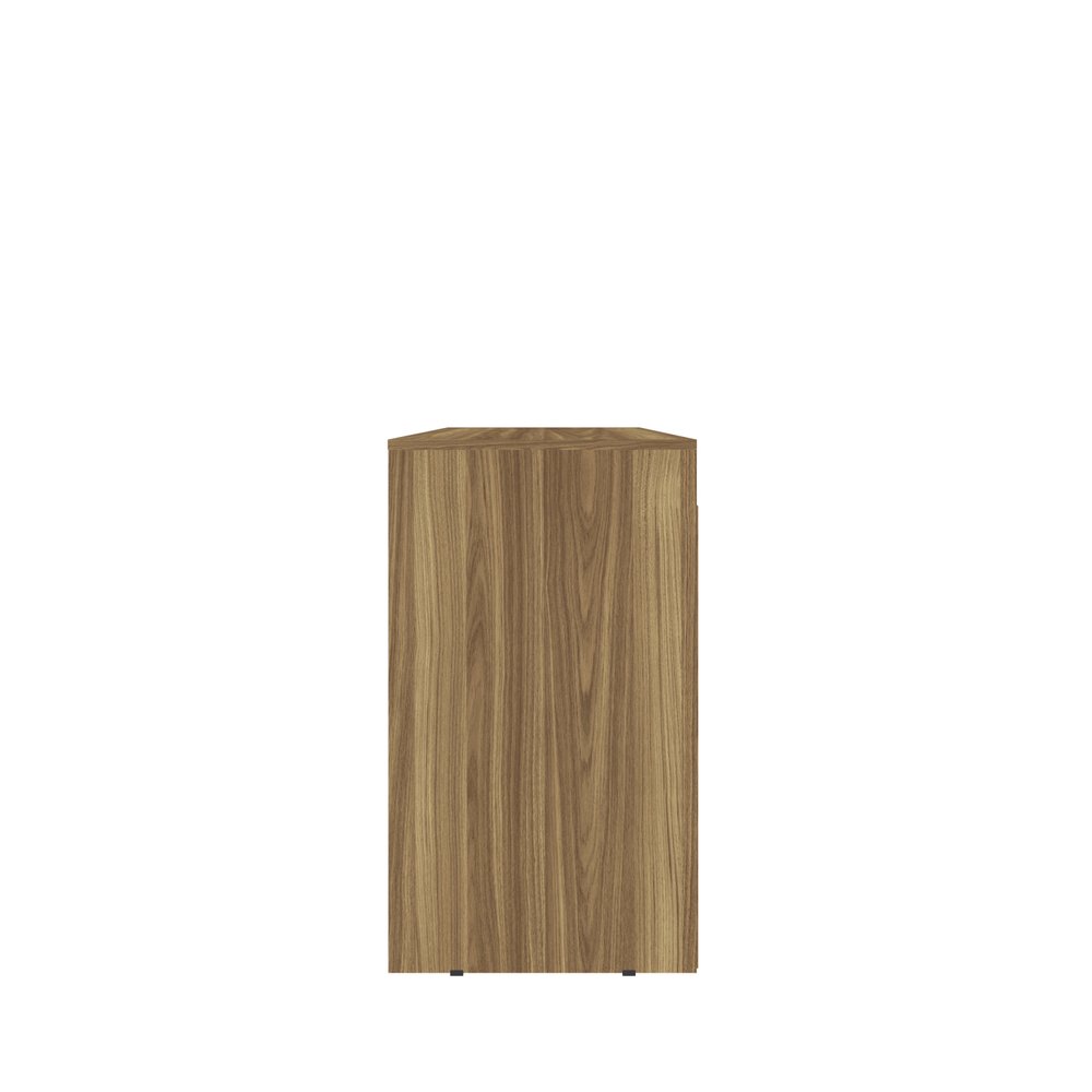 43" Walnut and Gray Wood Pedestal Computer Desk HomeRoots