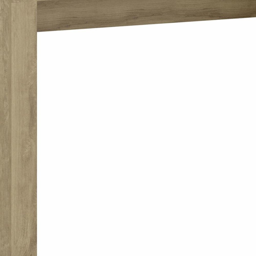 58" Natural Wood Pedestal Computer Desk With Two Drawers — view 4