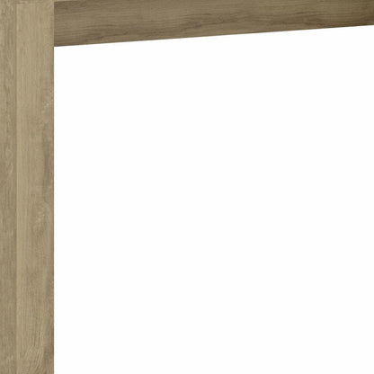 58" Natural Wood Pedestal Computer Desk With Two Drawers HomeRoots