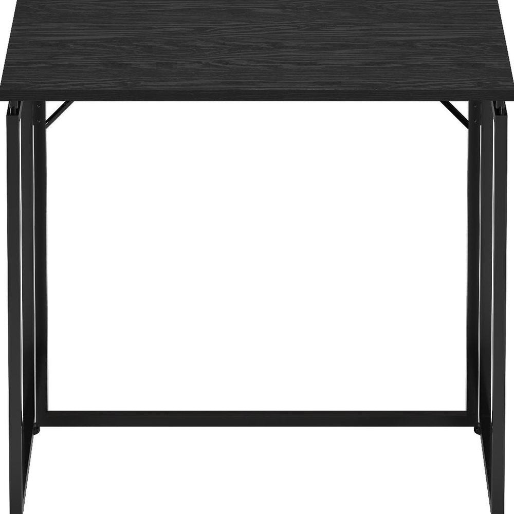 32" Black Wood and Steel Folding Writing Desk HomeRoots