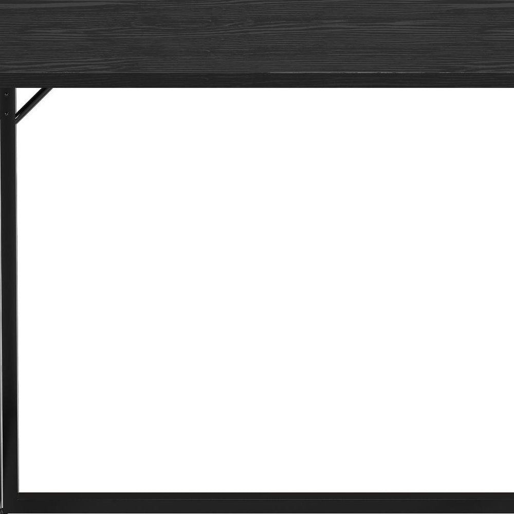 32" Black Wood and Steel Folding Writing Desk HomeRoots