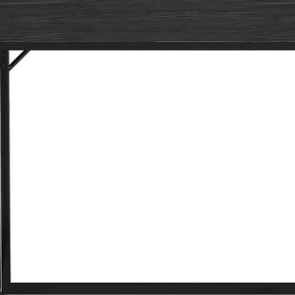32" Black Wood and Steel Folding Writing Desk HomeRoots