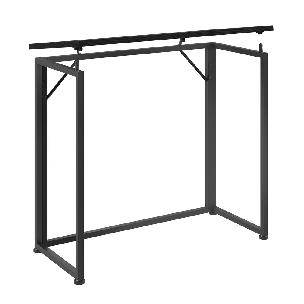 32" Black Wood and Steel Folding Writing Desk — view 1