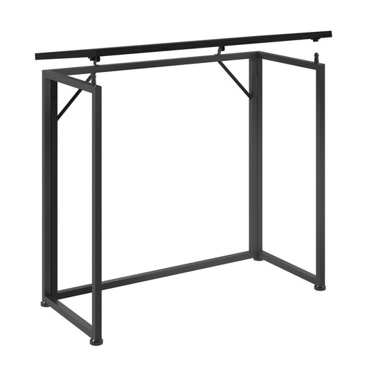 32" Black Wood and Steel Folding Writing Desk