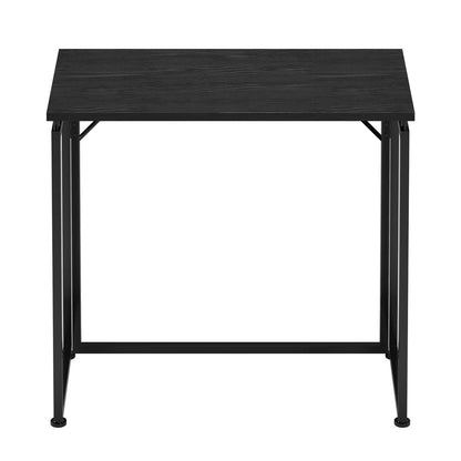 32" Black Wood and Steel Folding Writing Desk