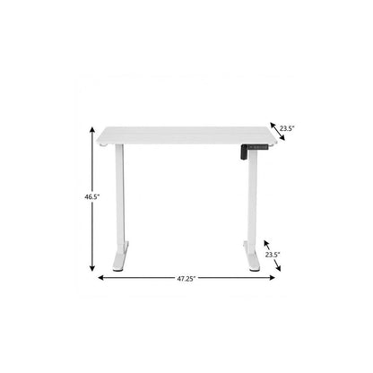 Adjustable White Wood and Steel Standing Desk HomeRoots
