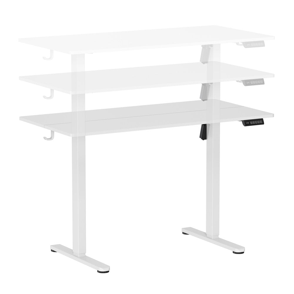Adjustable White Wood and Steel Standing Desk — view 3