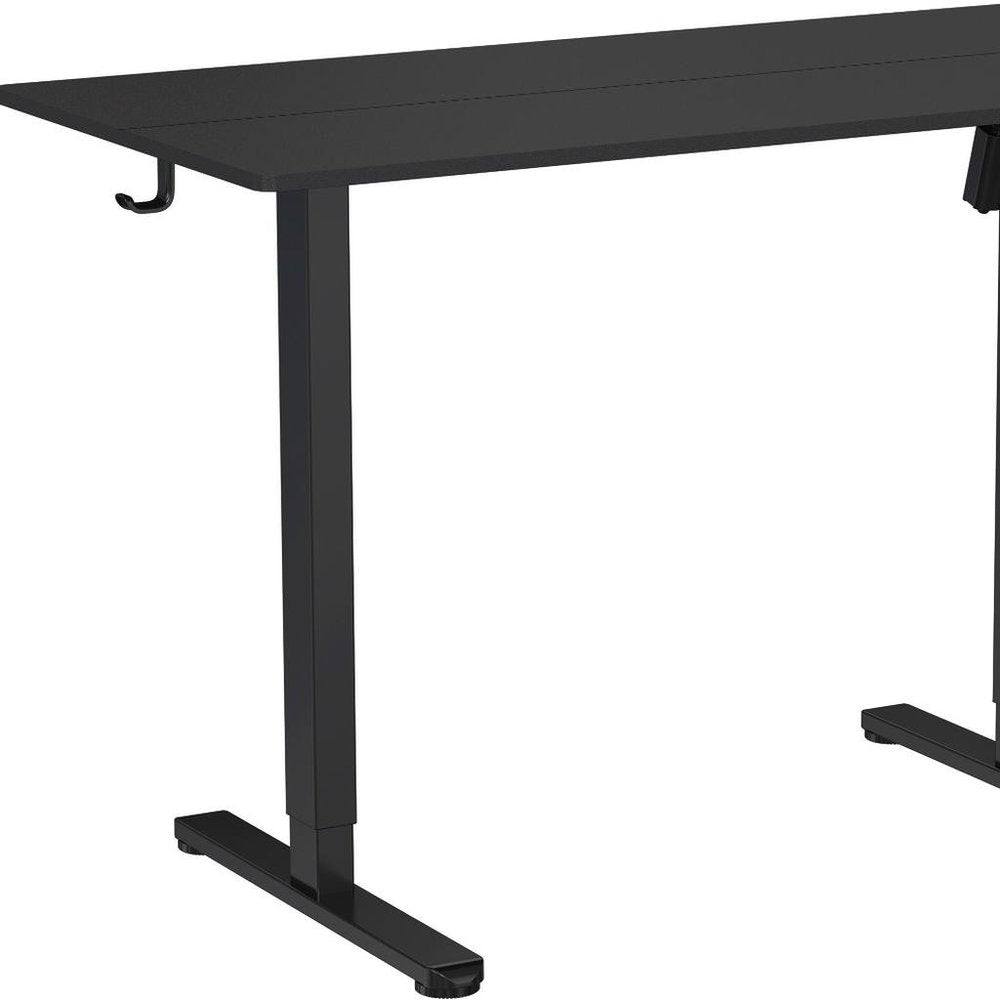 Adjustable Black Wood and Steel Standing Desk HomeRoots