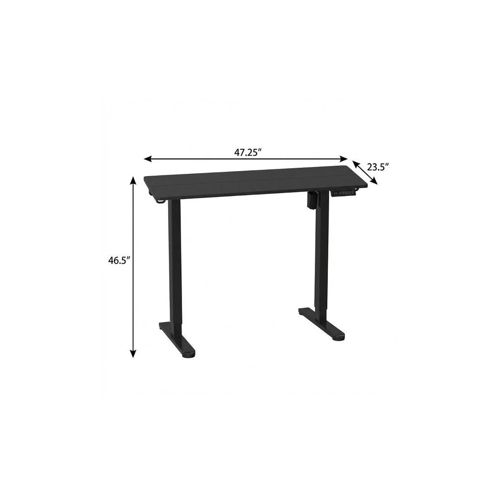 Adjustable Black Wood and Steel Standing Desk HomeRoots