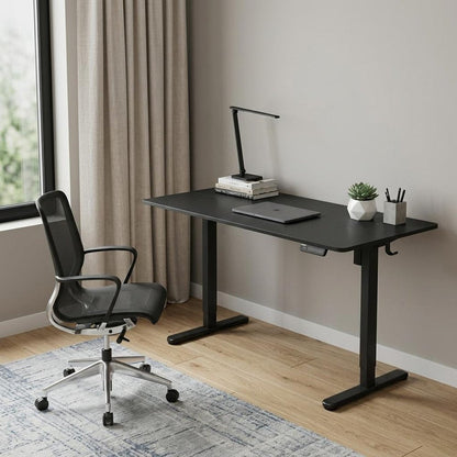 Adjustable Black Wood and Steel Standing Desk HomeRoots