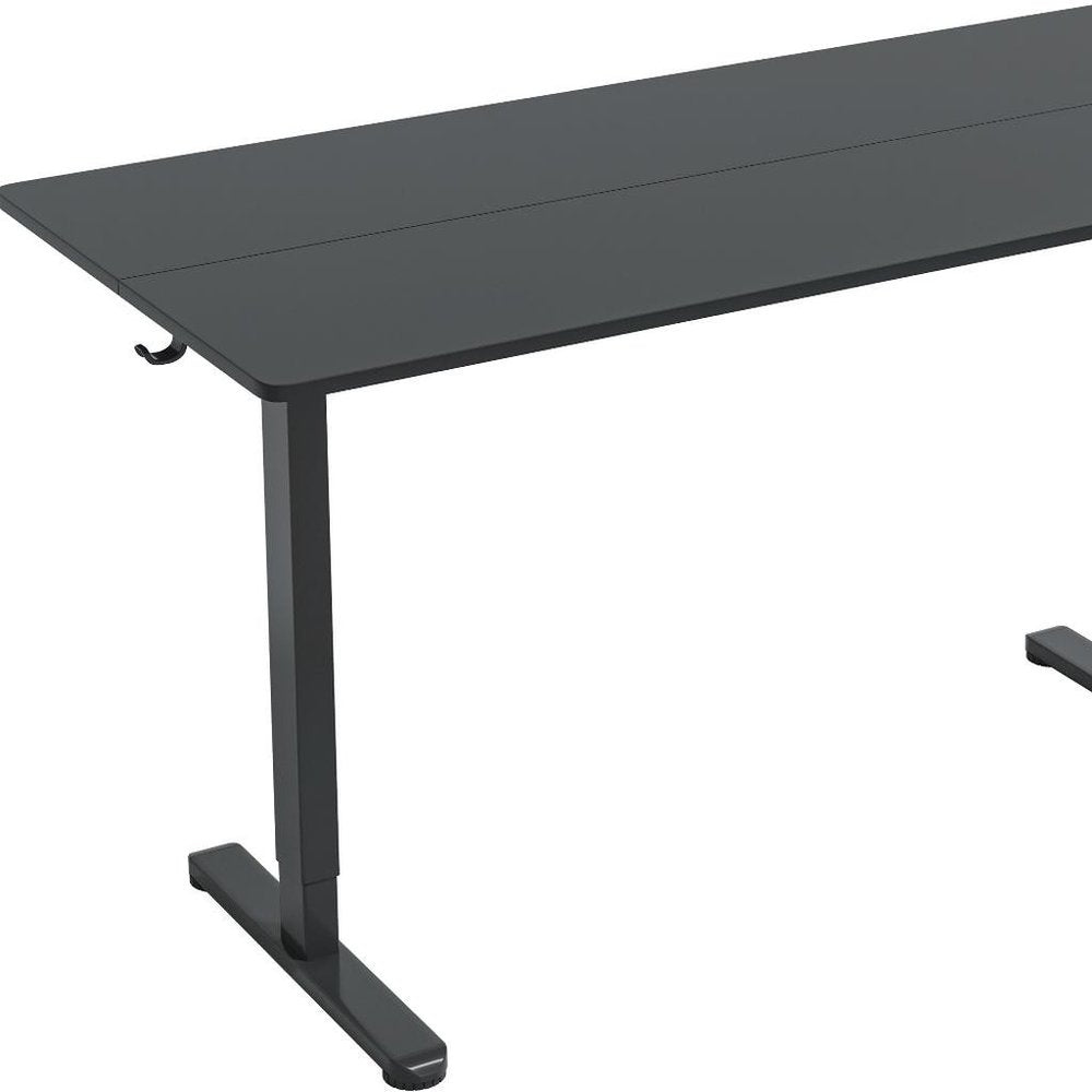 Adjustable Black Wood and Steel Standing Desk HomeRoots