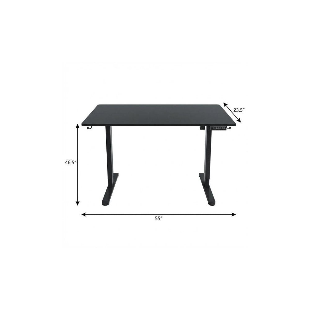 Adjustable Black Wood and Steel Standing Desk — view 7