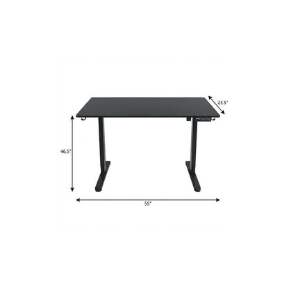 Adjustable Black Wood and Steel Standing Desk