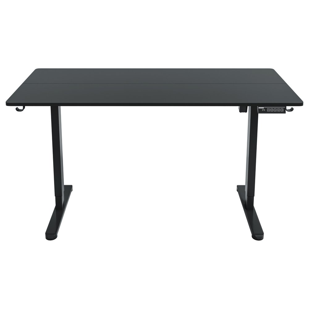 Adjustable Black Wood and Steel Standing Desk — view 2