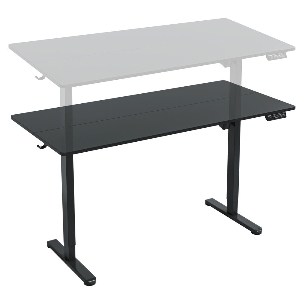 Adjustable Black Wood and Steel Standing Desk — view 3