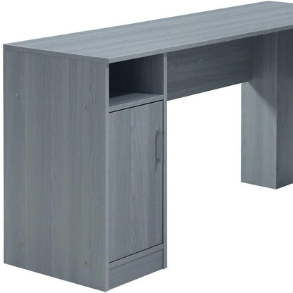 60" Gray Wood L Shape Pedestal Computer Desk With Two Drawers HomeRoots