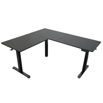 Adjustable Black Wood and Steel L Shape Standing Desk HomeRoots