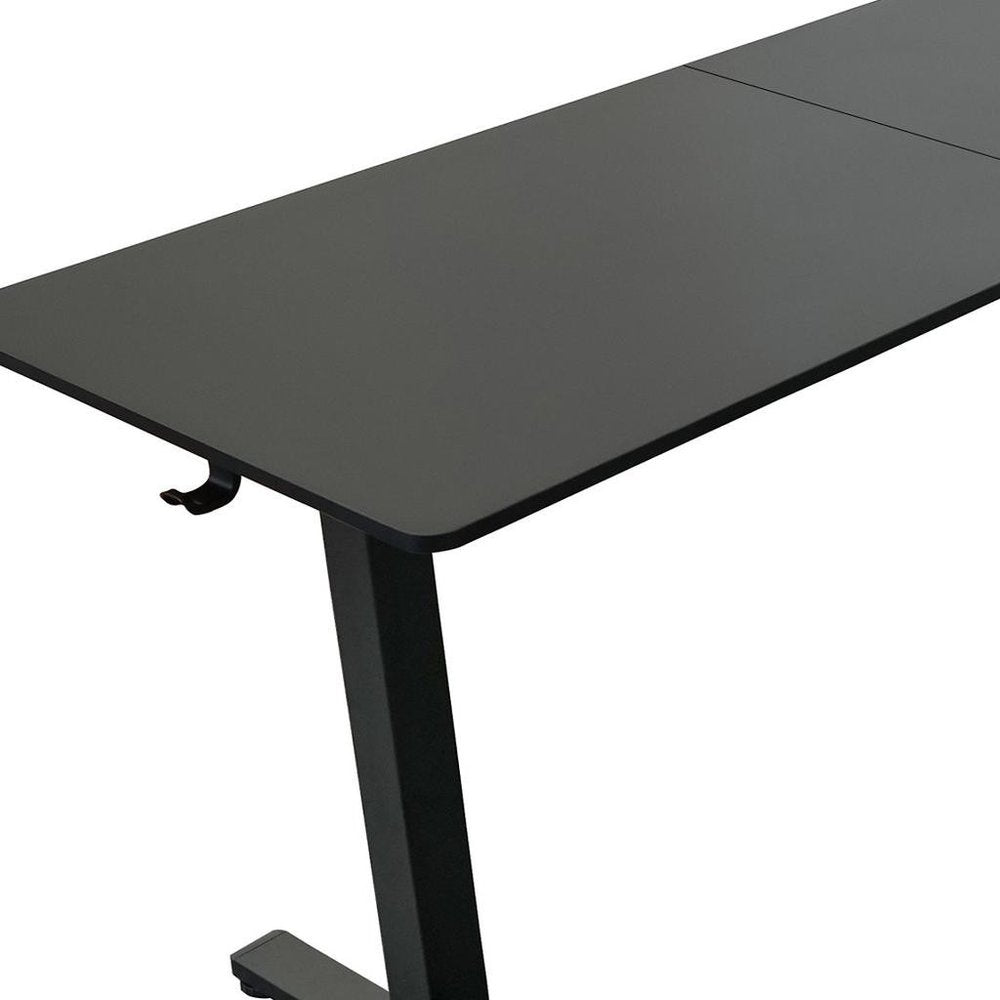 Adjustable Black Wood and Steel L Shape Standing Desk — view 5