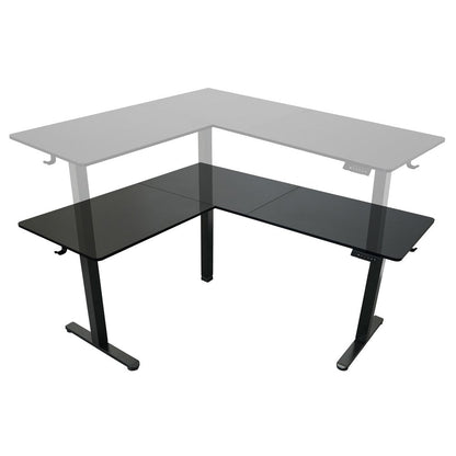 Adjustable Black Wood and Steel L Shape Standing Desk HomeRoots