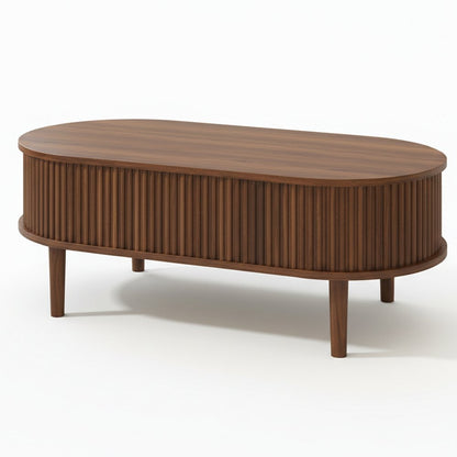39" Black Wood Oval Lift Top Coffee Table HomeRoots