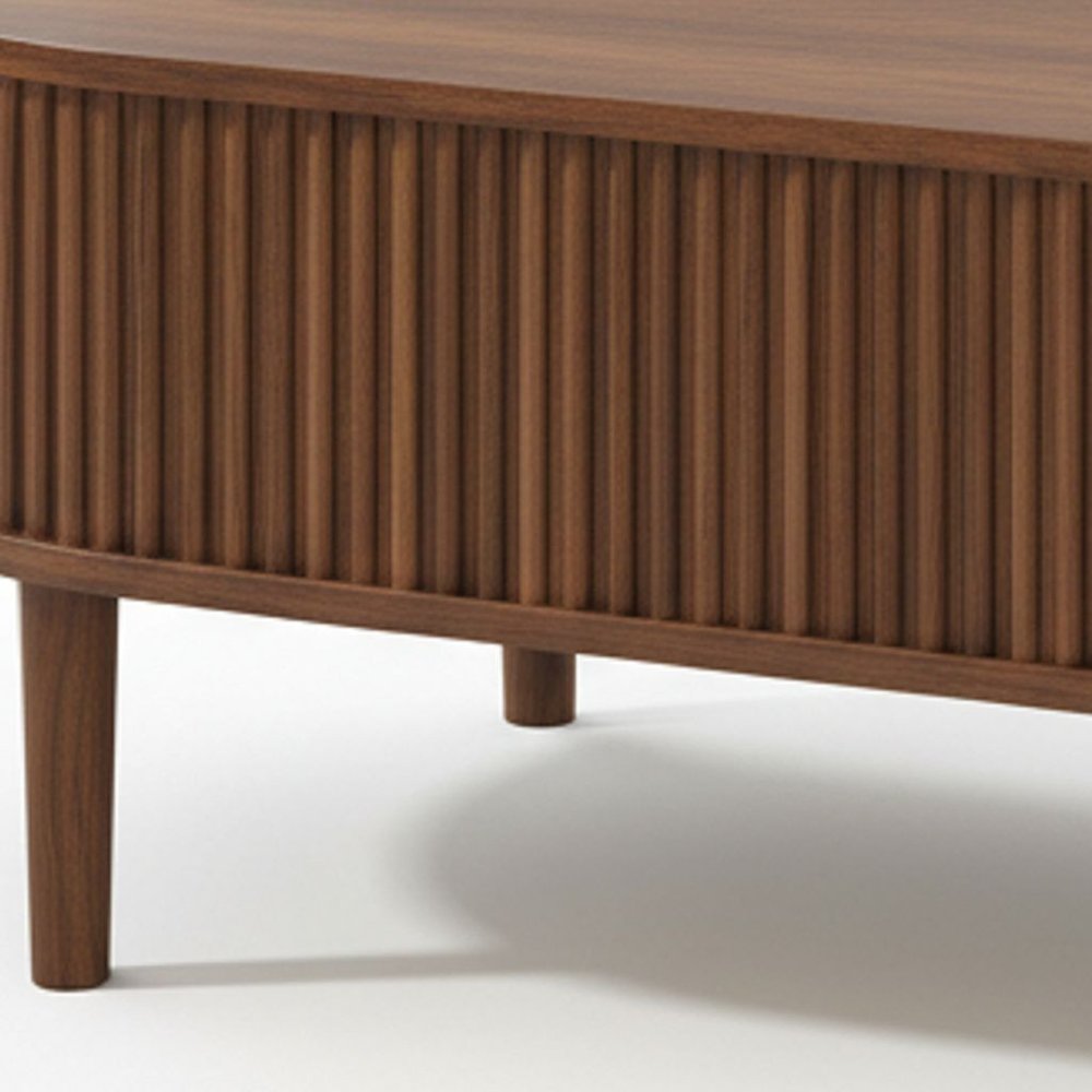 39" Black Wood Oval Lift Top Coffee Table — view 3
