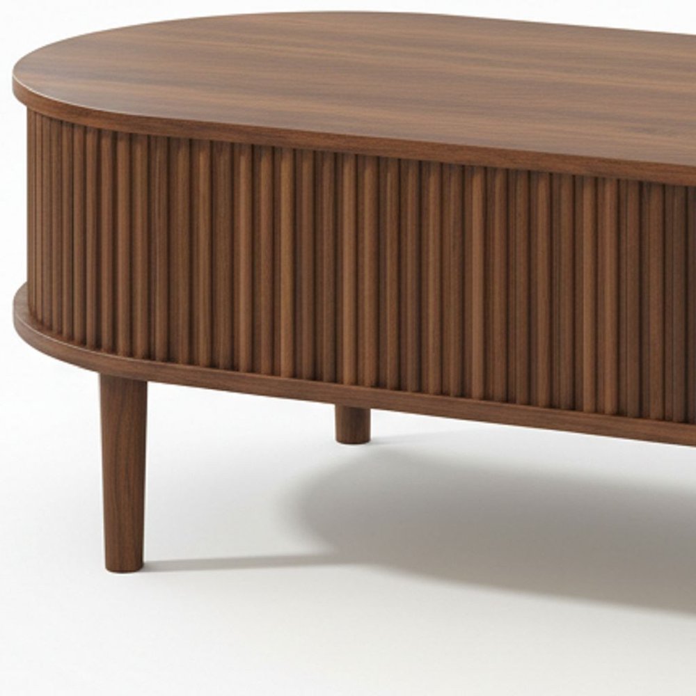 39" Black Wood Oval Lift Top Coffee Table — view 4