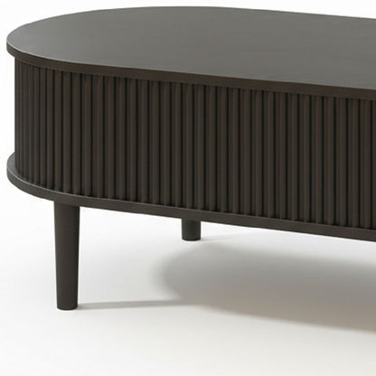 39" Black Wood Oval Lift Top Coffee Table HomeRoots