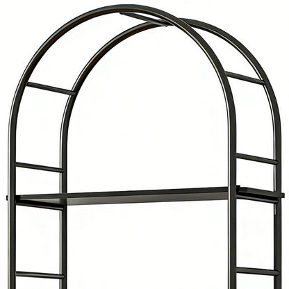 72" Black Metal And Wood Adjustable Three Tier Etagere Bookcase HomeRoots