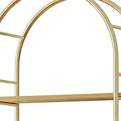 72" White Metal And Wood Adjustable Three Tier Etagere Bookcase HomeRoots
