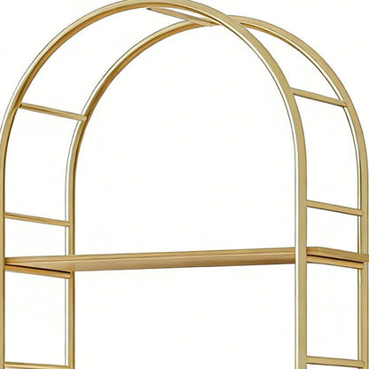72" White Metal And Wood Adjustable Three Tier Etagere Bookcase HomeRoots