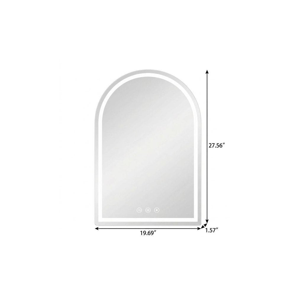 28" Arch Lighted Frameless Bathroom Vanity Mirror — view 5