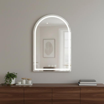 28" Arch Lighted Frameless Bathroom Vanity Mirror