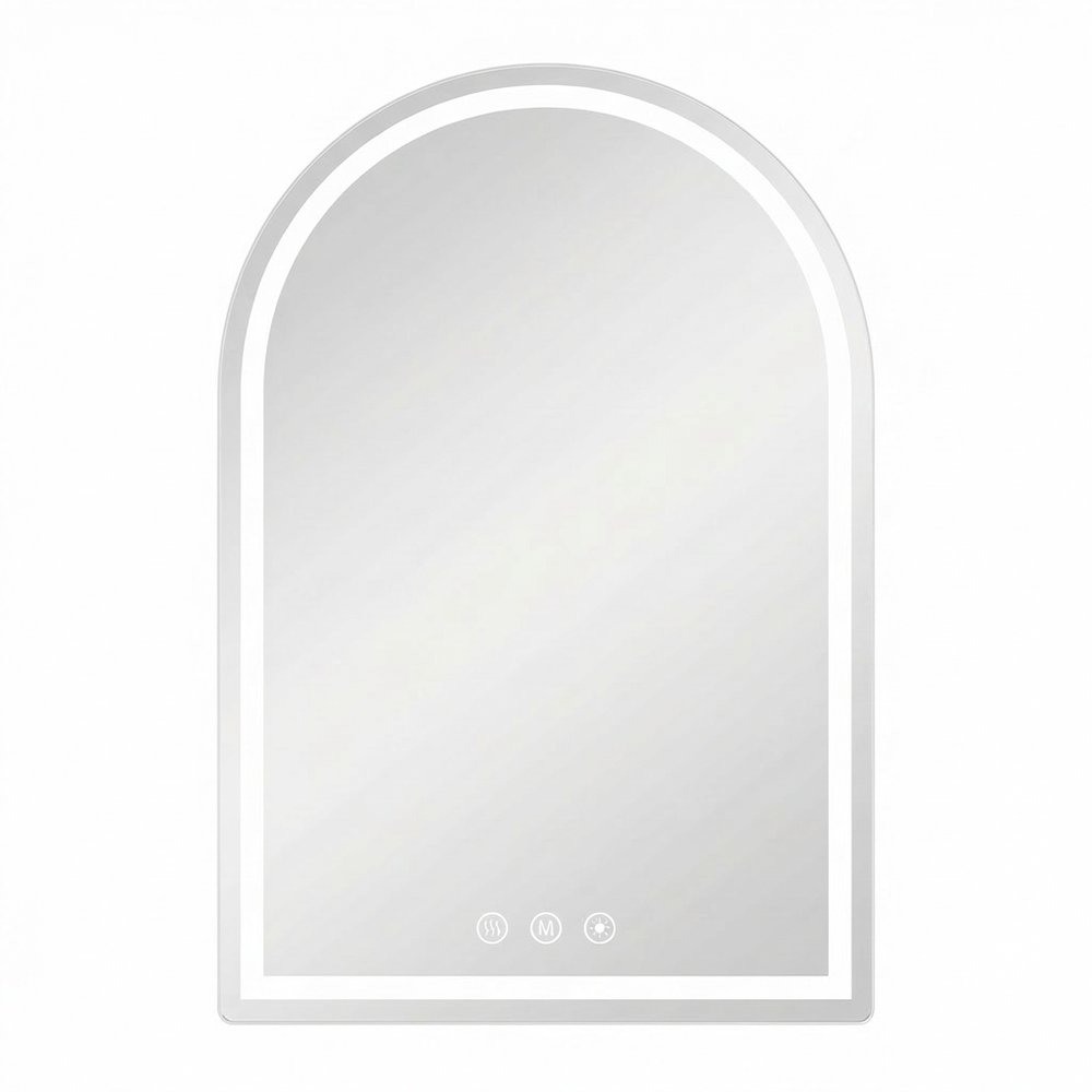 32" Arch Lighted Frameless Bathroom Vanity Mirror — view 1