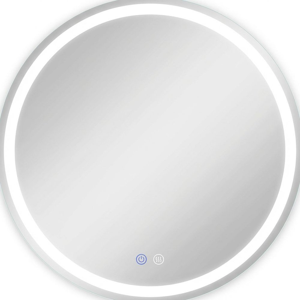 35" Round Lighted Frameless Anti Fog Bathroom Vanity Mirror