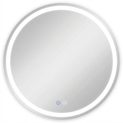 35" Round Lighted Frameless Anti Fog Bathroom Vanity Mirror