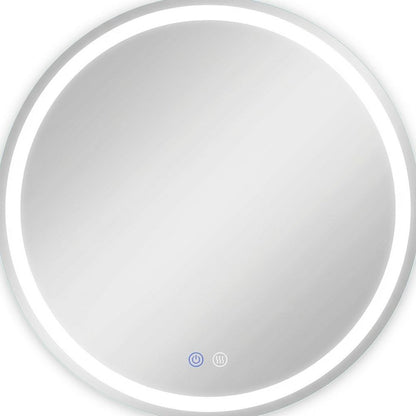 35" Round Lighted Frameless Anti Fog Bathroom Vanity Mirror