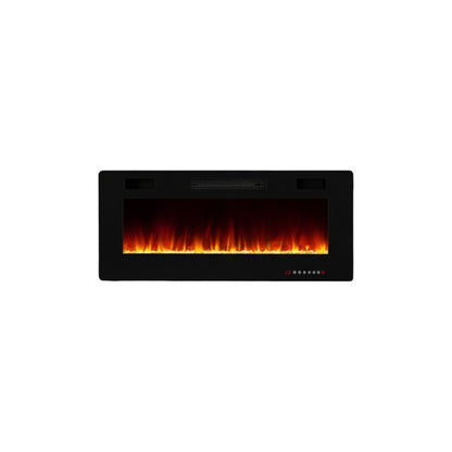 36" Black Metal Electric Fireplace HomeRoots