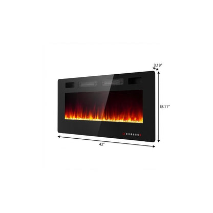 42" Black Metal Electric Fireplace HomeRoots