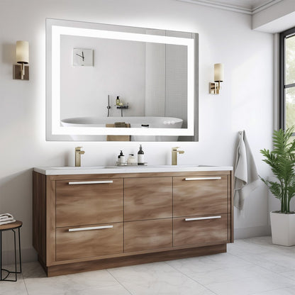 31" Lighted Frameless Anti Fog Bathroom Vanity Mirror