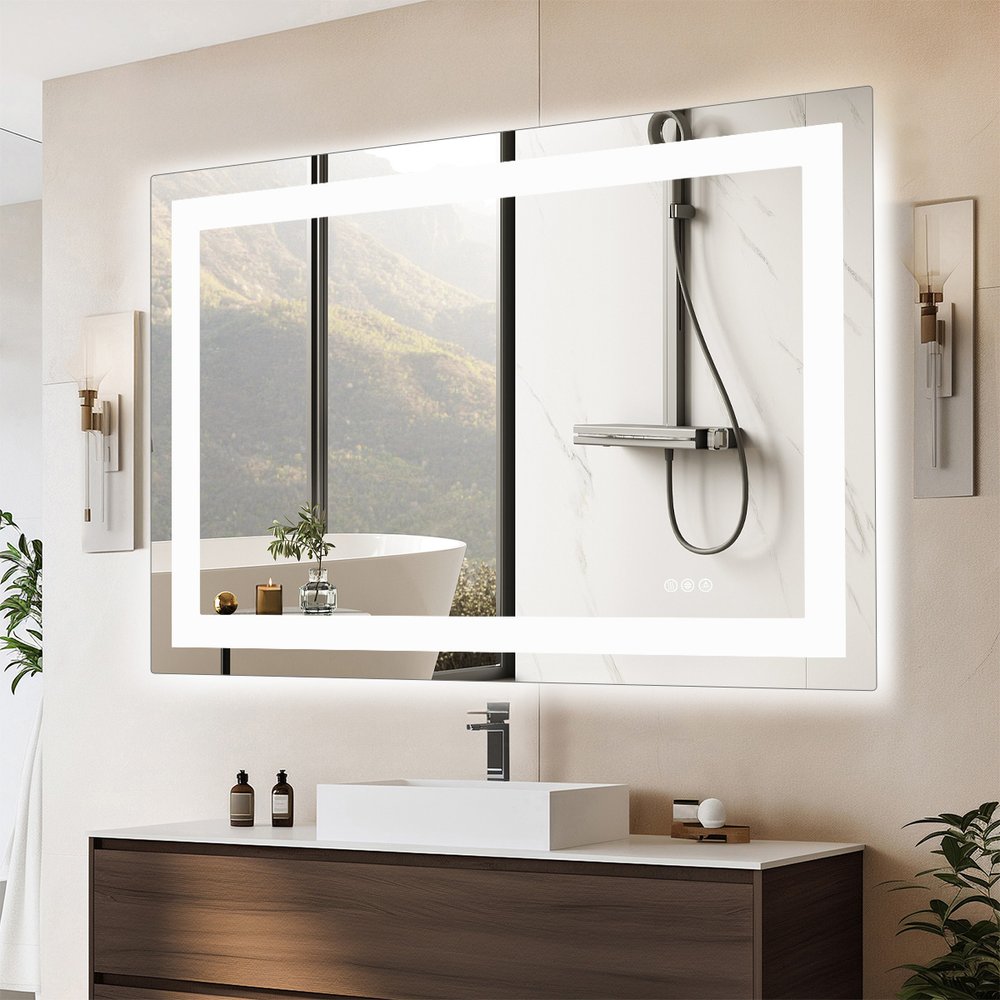 31" Lighted Frameless Anti Fog Bathroom Vanity Mirror — view 3