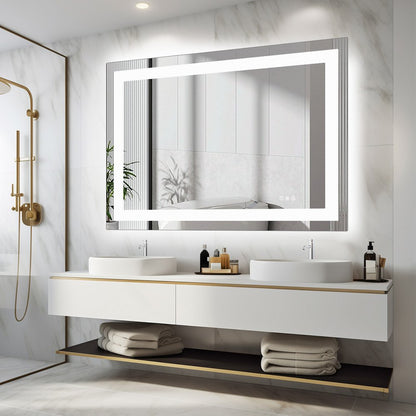 31" Lighted Frameless Anti Fog Bathroom Vanity Mirror