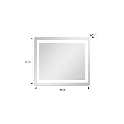 31" Lighted Frameless Anti Fog Bathroom Vanity Mirror
