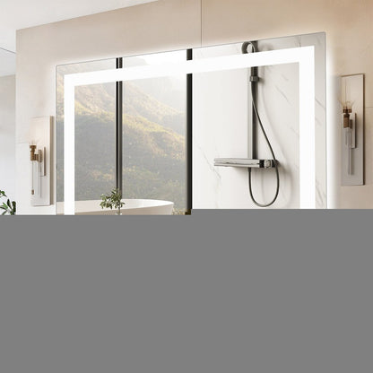 35" Lighted Frameless Bathroom Vanity Mirror