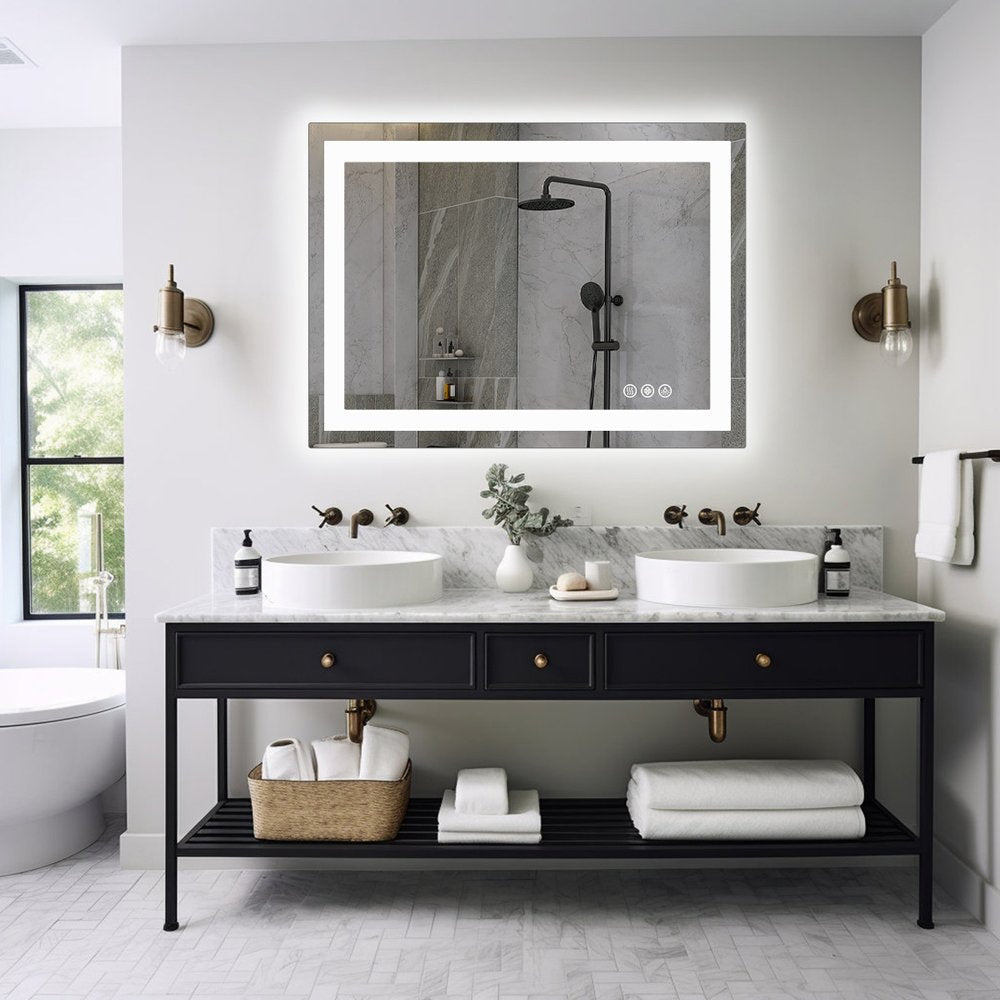 35" Lighted Frameless Bathroom Vanity Mirror — view 4