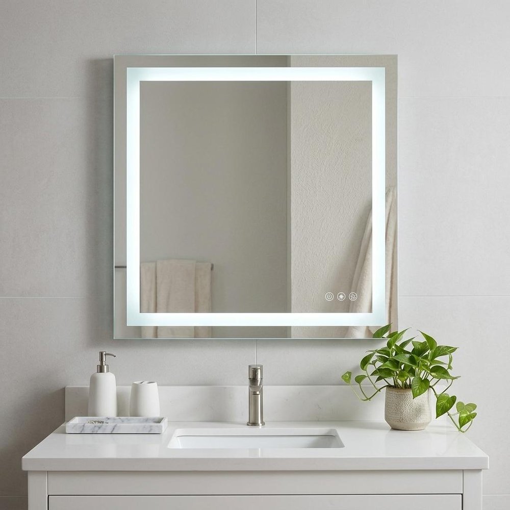 35" Lighted Frameless Bathroom Vanity Mirror — view 7